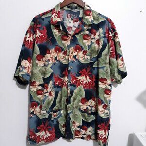 Chaps Ralph Lauren Men's Hawaiian shirt size XL Short sleeve Colorful Tropical